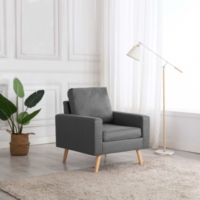 vidaXL Fotoliu, gri deschis, material textil 288693 foto