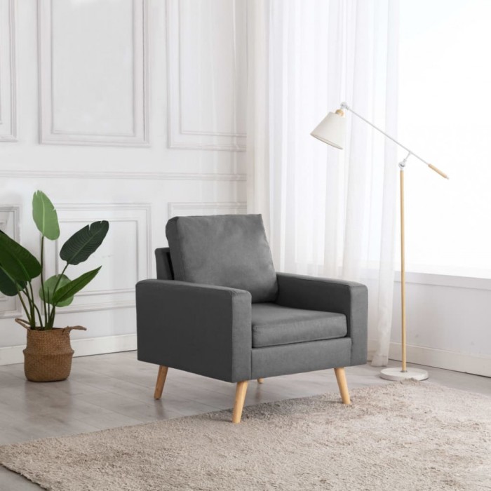 vidaXL Fotoliu, gri deschis, material textil 288693