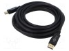 Cablu DisplayPort Goobay 5m negru, mufă DisplayPort cu aurire, dublu ecranat, versiune 2.1, compatibil 4K/8K