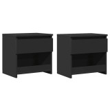 VidaXL Noptiere, 2 buc., negru, 40x30x39 cm, PAL