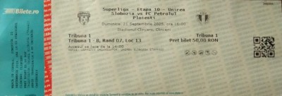 Bilet Unirea Slobozia v Petrolul Ploiesti Superliga 21.9.2025 foto