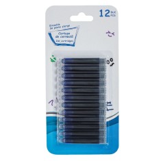 Set Cartușe Cerneală Stilou, Rescriere, 12 Bucăți, Culoare Albastră