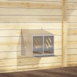 VidaXL Cutie pentru pui cu 2 compartimente, metal argintiu galvanizat