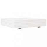 Cumpara ieftin Jardiniera de gradina, alb, 110x110x26,5 cm, lemn masiv de pin