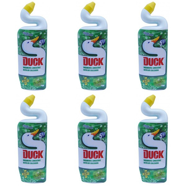 6 x Duck wc Pin lichid, Solutie pentru dezinfectat toaleta, 6 x 750ml