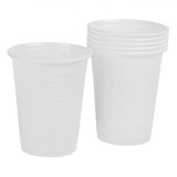 Set Pahare Plastic, 200ml, 25 Bucăți, Culoare Albă