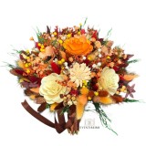 Buchet flori naturale uscate in culorile toamnei , durabil pana la 10 ani , Eventissimi