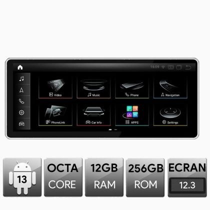 Navigatie Audi Q7 MMI3G 2009-2014, Android, Octa Core, 12+256, 12.3&quot;, Qled 2K 2400x900, Qualcomm 680 CarStore Technology