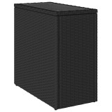 Cumpara ieftin Masa laterala gradina blat sticla negru 58x27,5x55 cm poliratan
