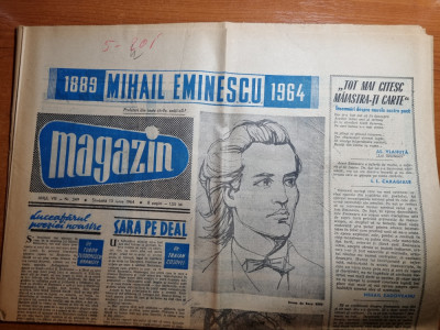 magazin 13 iunie 1964-75 ani de la moartea lui eminescu,art.foto orasul deva foto