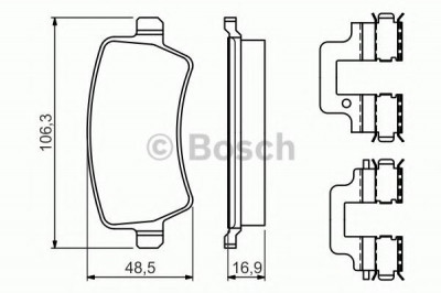 Set placute frana,frana disc VOLVO XC60 (2008 - 2016) BOSCH 0 986 494 641 foto