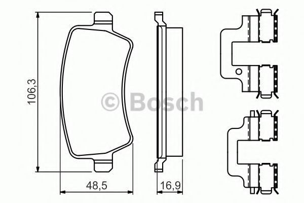 Set placute frana,frana disc VOLVO XC60 (2008 - 2016) BOSCH 0 986 494 641