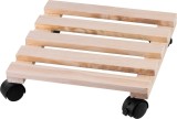 Suport ghiveci cu roti Strend Pro, lemn, 30x30x7 cm, max. 50 kg