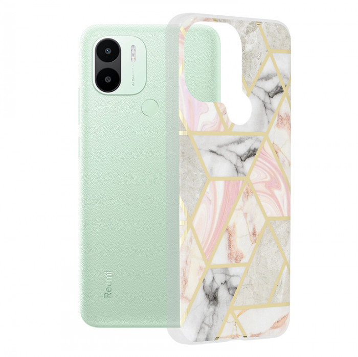 Husa pentru Xiaomi Redmi A1+ / A2+ - Techsuit Marble Series - Pink Hex