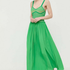 Beatrice B rochie culoarea verde, maxi, evazati