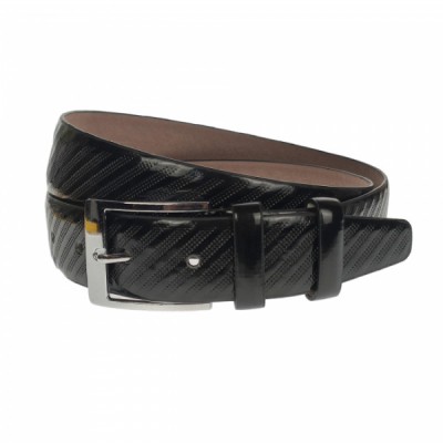 Curea barbati, casual-eleganta, din piele ecologica, latime 3.5 cm, negru - NB019 foto