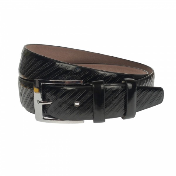 Curea barbati, casual-eleganta, din piele ecologica, latime 3.5 cm, negru - NB019