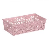 Cutie Depozitare Plastic Flori, Roz, Capacitate 1,1L, 20.2x11.5x6.2 cm