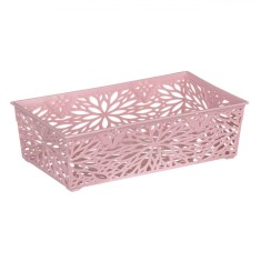 Cutie Depozitare Plastic Flori, Roz, Capacitate 1,1L, 20.2x11.5x6.2 cm