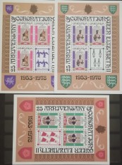 BC51, Grenada 1978, set 3 blocuri regina Elisabeta a II-a