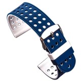 Cumpara ieftin Curea silicon cu doua fete, compatibila Samsung Galaxy Watch Active 2, telescoape normale, Albastru/Alb, Very Dream
