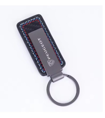 Breloc tema auto pentru Peugeot metal detaliu carbon foto