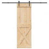 Ușă glisantă cu set de feronerie 70x210 cm, lemn masiv de pin