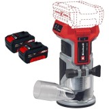 Einhell TP-ET 18 Li BL PXC + Twinpack - Masina de frezat 6 8 mm + Set 2 acumulatori Li-Ion 18 V 4 Ah