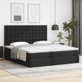 vidaXL Cadru de pat otoman saltea neagră 160x200cm piele artificială