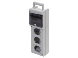 Carcasă gri pentru aparatură modulară Serie BLOCK 3 oriificii