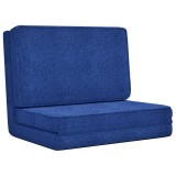 Scaun de podea pliabil, albastru, material textil