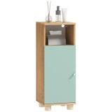HOMCOM Mobilier de baie, mobilier de depozitare &icirc;ngust cu dulap cu ușă și compartiment deschis, 30x30x80cm, verde | Aosom Romania