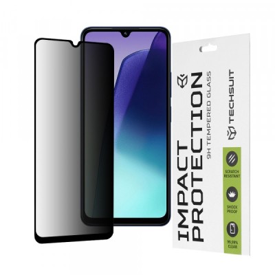 Folie de protectie Ecran Privacy Techsuit pentru Xiaomi Redmi A5 4G (Regional) / 14C / Poco C75, Sticla Securizata, Full Glue, 111D foto