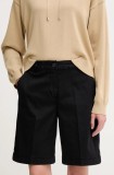 United Colors of Benetton pantaloni scurti femei, culoarea negru, uni, high waist, 4CDRD901W