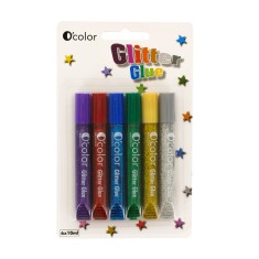 Set 6 flacoane Lipici Glitter Colorat