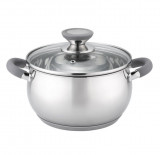 Cumpara ieftin Cratita din inox 1.8l, 16x9.5cm, capac Sticla termorezistenta, Baza 5 straturi, Manere nituite, Bohmann