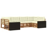 vidaXL Set de canapele de exterior cu pernă 6 pcs Natural și Crem 3383783