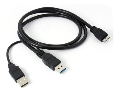 Cablu USB dual A (usb3 date + usb2 alimentare) la microUSB 3 tata , Active, pentru hard disk extern, negru foto