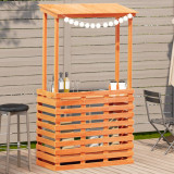 vidaXL Masă bar de exterior cu acoperiș, 112,5x57x195,5 cm, lemn masiv