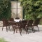 Gossi set de servit masa pentru gradina, 7 piese, maro si negru