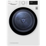 Uscator de rufe LG RH80V3AV6N, Pompa de caldura DUAL Inverter, 8 kg, 14 programe, Clasa A++, Auto-curatare condensator, Eco Hybrid, ThinQ, Alb