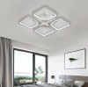 Lustra LED cu telecomanda ZOE 52W, 4 Patrate, lumina Rece/Calda/Neutra, Dimabila, Alb ModernLight Concept