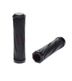 Mansoane bicicleta din cauciuc, 120mm, culoare negru/rosu Cod:AWR2243R