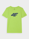Tricou din bumbac organic cu imprimeu pentru băieți - galben, 4F Sportswear