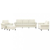 Cumpara ieftin Set de canapele cu perne, 4 piese, crem, catifea