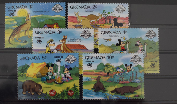 TS23/11 Timbre Serie Grenada - Disney animatie &#039;88