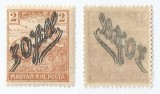 Romania, Em. Timisoara, LP. 2a/1919, Marci magh. cu supratip. oblic, eroare, MNH, Nestampilat