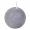 Lumanare sferica, model Bumbac Fresh, 5&amp;#215;5 cm, gri
