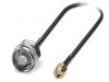 Cablu N tată, RP-SMA tată FRNC conectori ecranaţi negru drept - Cablu coaxial negru drept