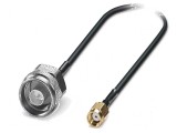 Cablu N tată, RP-SMA tată FRNC conectori ecranaţi negru drept - Cablu coaxial negru drept